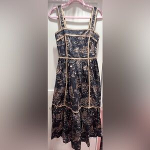 Entro navy and Gold Formal women’s maxi Dress with pockets